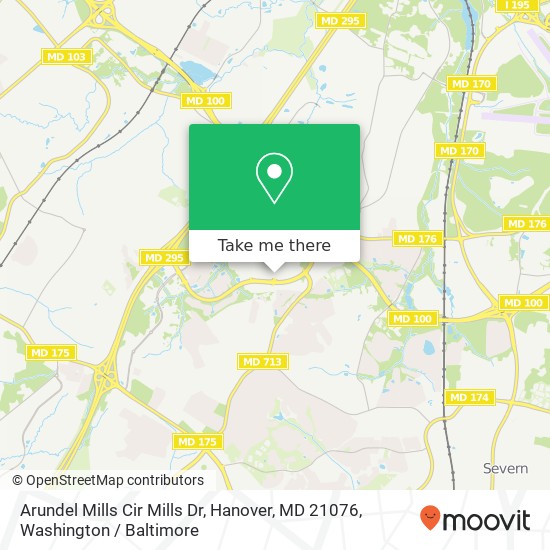 Mapa de Arundel Mills Cir Mills Dr, Hanover, MD 21076