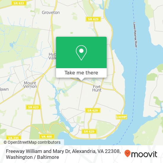Mapa de Freeway  William and Mary Dr, Alexandria, VA 22308
