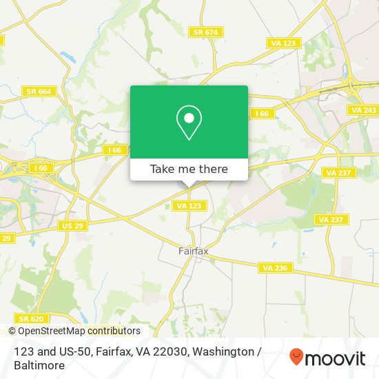 Mapa de 123 and US-50, Fairfax, VA 22030