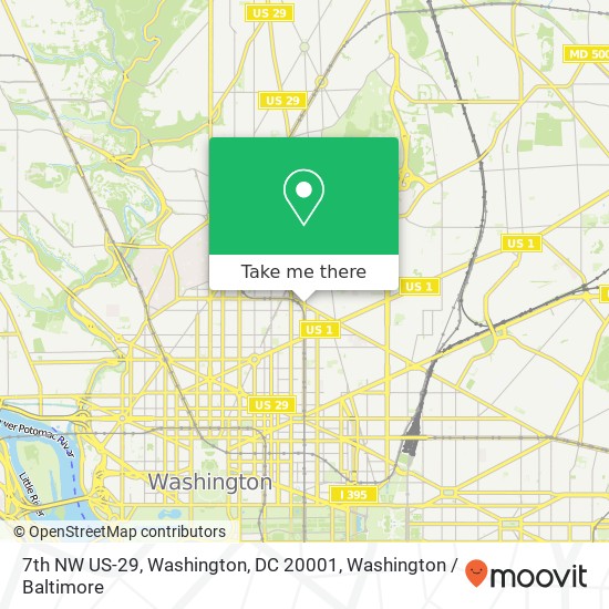 7th NW US-29, Washington, DC 20001 map