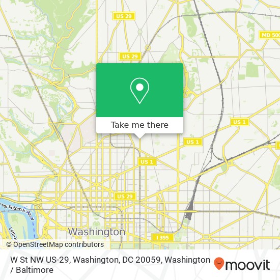 Mapa de W St NW US-29, Washington, DC 20059