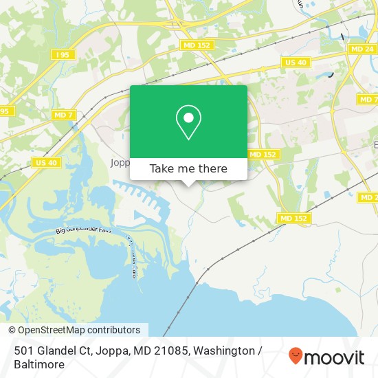 Mapa de 501 Glandel Ct, Joppa, MD 21085