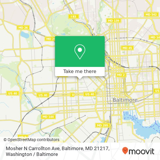 Mosher N Carrollton Ave, Baltimore, MD 21217 map