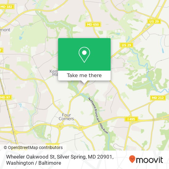 Wheeler Oakwood St, Silver Spring, MD 20901 map