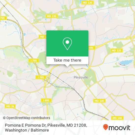 Pomona E Pomona Dr, Pikesville, MD 21208 map