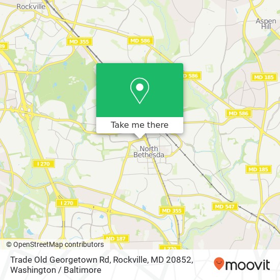Mapa de Trade Old Georgetown Rd, Rockville, MD 20852