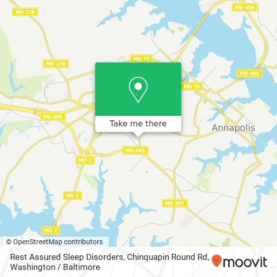 Rest Assured Sleep Disorders, Chinquapin Round Rd map
