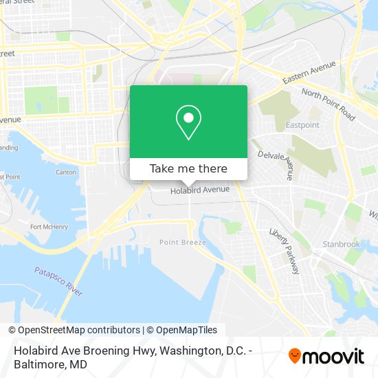 Mapa de Holabird Ave Broening Hwy