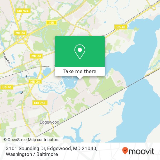 3101 Sounding Dr, Edgewood, MD 21040 map