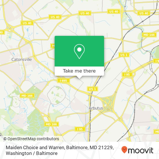 Mapa de Maiden Choice and Warren, Baltimore, MD 21229