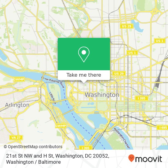 21st St NW and H St, Washington, DC 20052 map