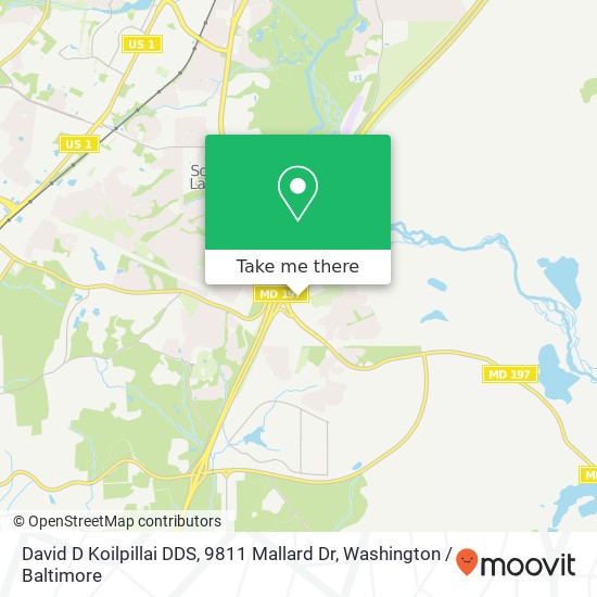 Mapa de David D Koilpillai DDS, 9811 Mallard Dr