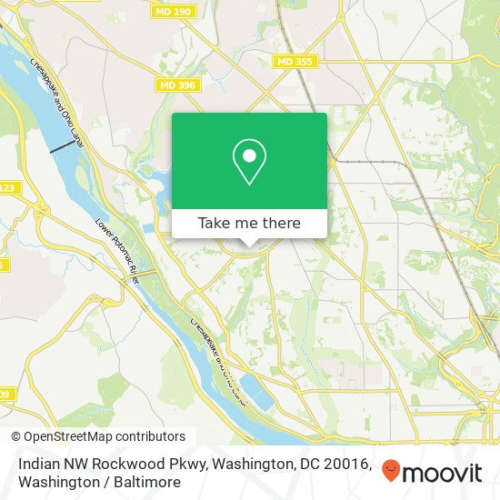 Indian NW Rockwood Pkwy, Washington, DC 20016 map