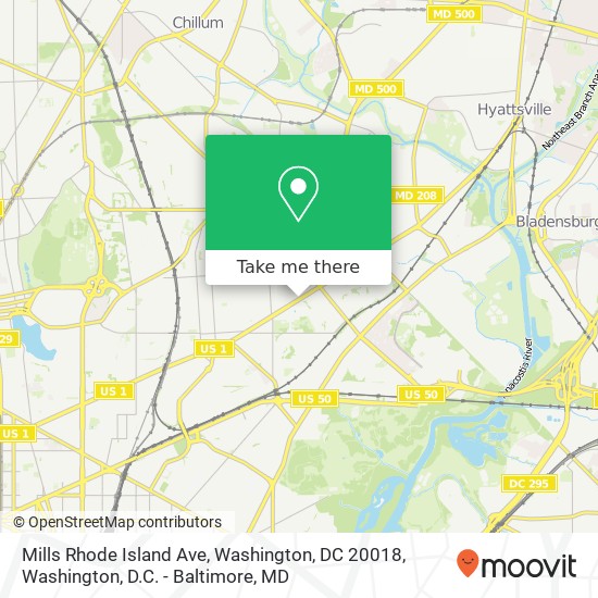 Mills Rhode Island Ave, Washington, DC 20018 map