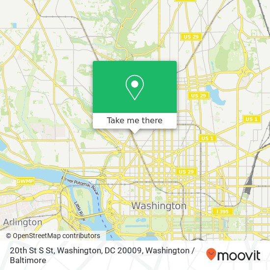 Mapa de 20th St S St, Washington, DC 20009