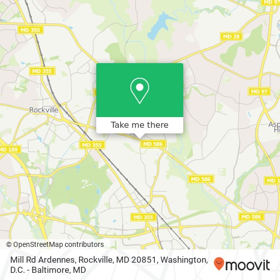 Mapa de Mill Rd Ardennes, Rockville, MD 20851