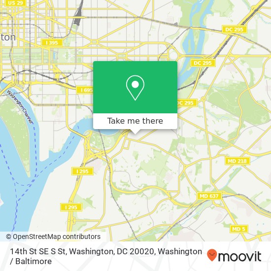14th St SE S St, Washington, DC 20020 map