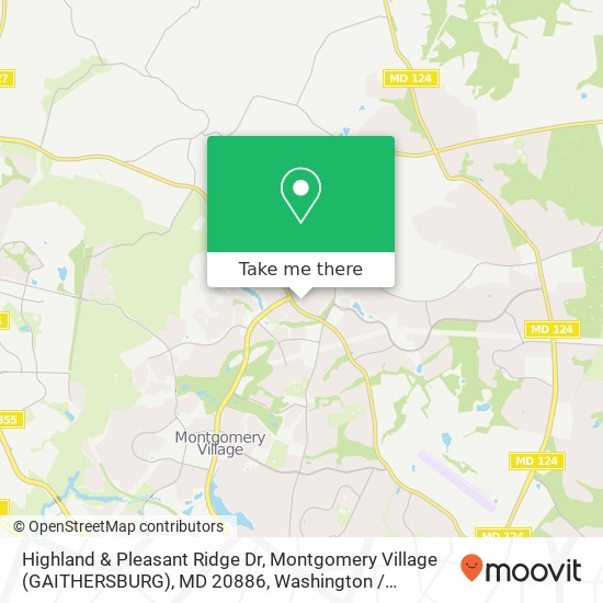 Mapa de Highland & Pleasant Ridge Dr, Montgomery Village (GAITHERSBURG), MD 20886