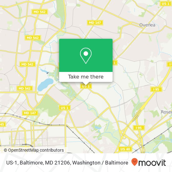 US-1, Baltimore, MD 21206 map