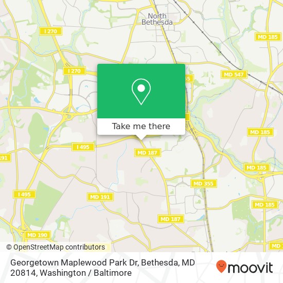 Mapa de Georgetown Maplewood Park Dr, Bethesda, MD 20814