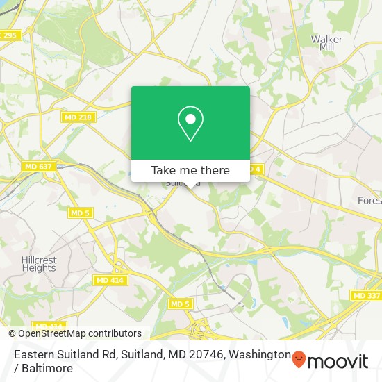 Mapa de Eastern Suitland Rd, Suitland, MD 20746