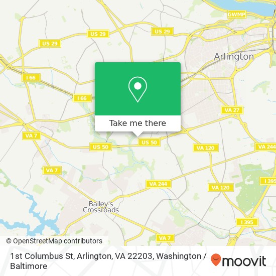 1st Columbus St, Arlington, VA 22203 map