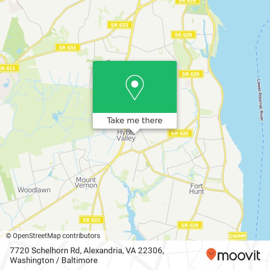 Mapa de 7720 Schelhorn Rd, Alexandria, VA 22306