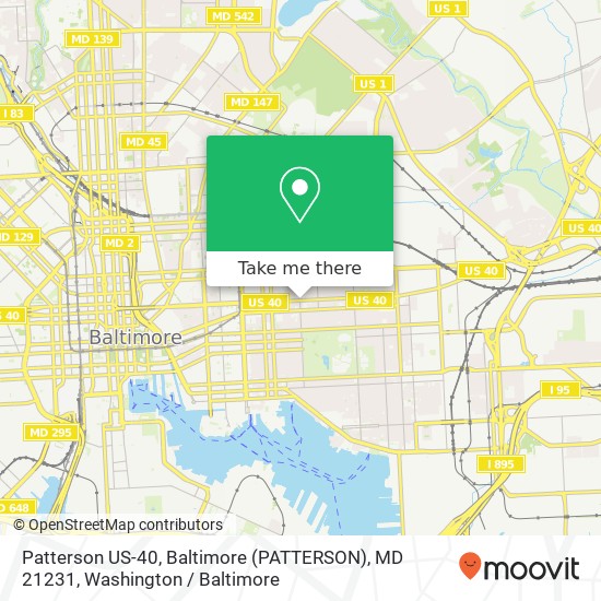 Mapa de Patterson US-40, Baltimore (PATTERSON), MD 21231