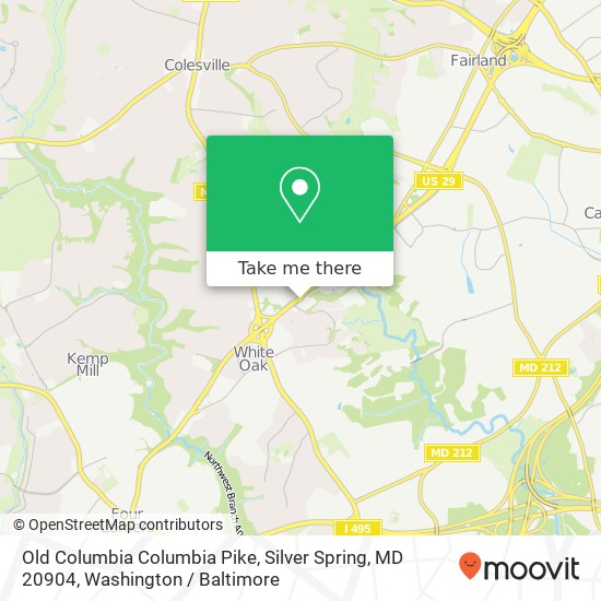 Old Columbia Columbia Pike, Silver Spring, MD 20904 map