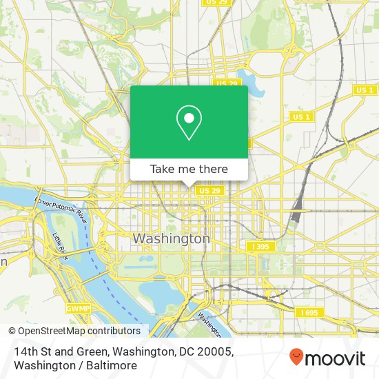 Mapa de 14th St and Green, Washington, DC 20005