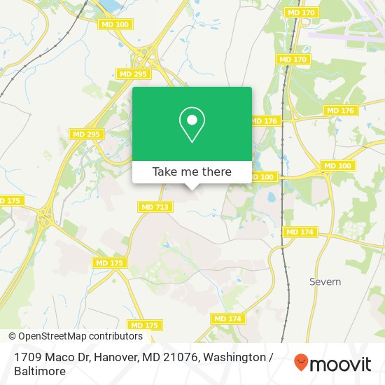 Mapa de 1709 Maco Dr, Hanover, MD 21076