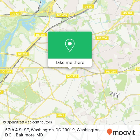 57th A St SE, Washington, DC 20019 map