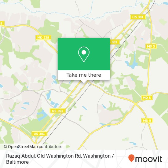 Mapa de Razaq Abdul, Old Washington Rd