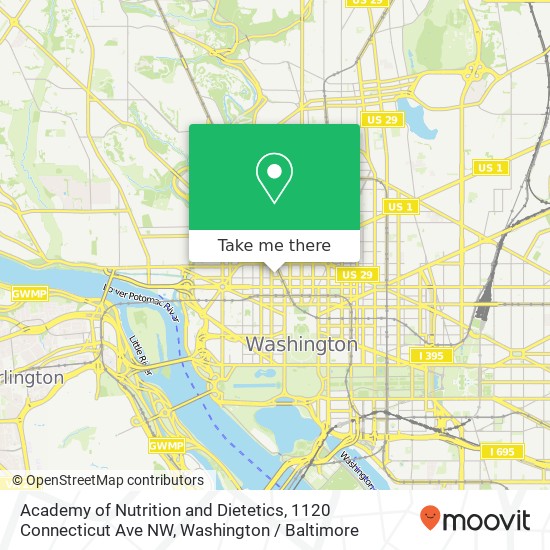 Mapa de Academy of Nutrition and Dietetics, 1120 Connecticut Ave NW