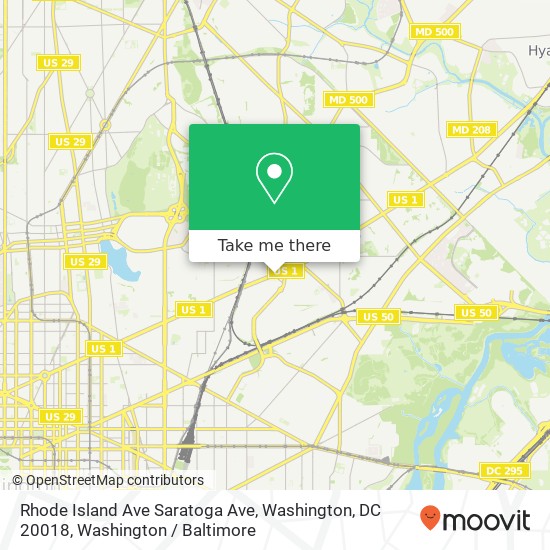 Rhode Island Ave Saratoga Ave, Washington, DC 20018 map