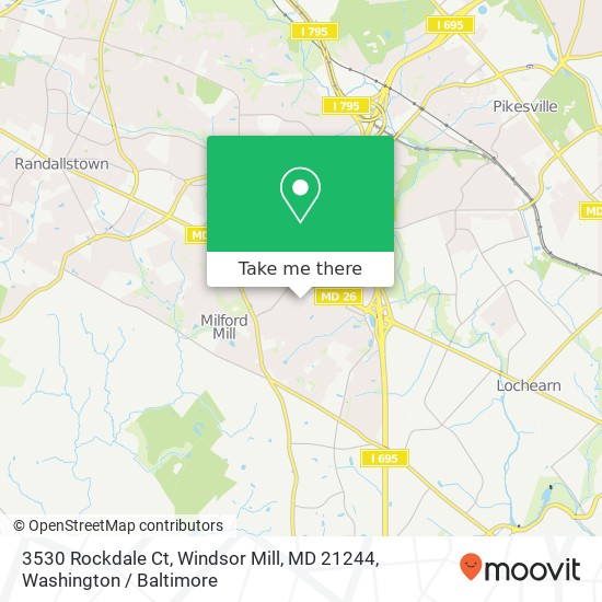 Mapa de 3530 Rockdale Ct, Windsor Mill, MD 21244