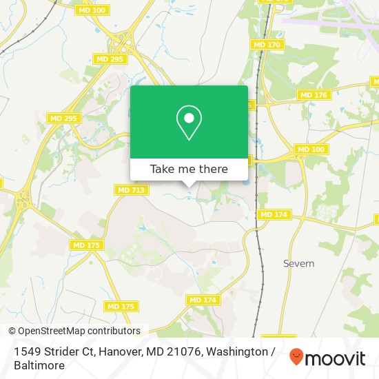 Mapa de 1549 Strider Ct, Hanover, MD 21076