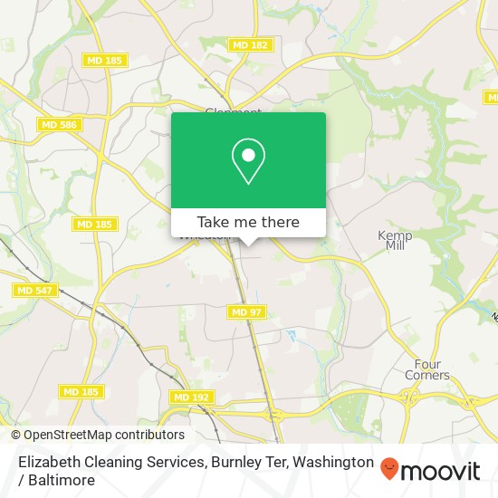 Elizabeth Cleaning Services, Burnley Ter map