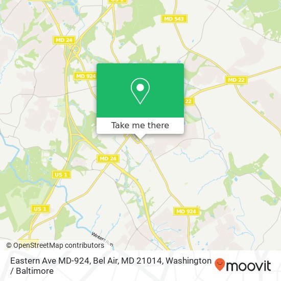 Mapa de Eastern Ave MD-924, Bel Air, MD 21014