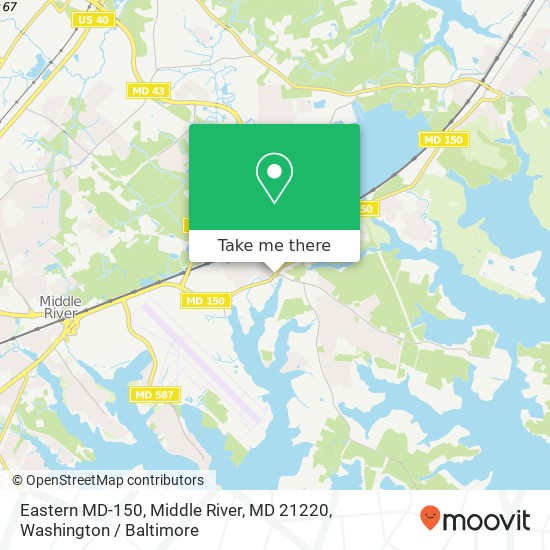 Mapa de Eastern MD-150, Middle River, MD 21220