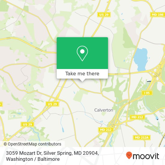 Mapa de 3059 Mozart Dr, Silver Spring, MD 20904