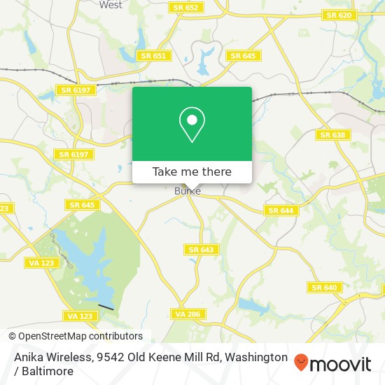 Anika Wireless, 9542 Old Keene Mill Rd map