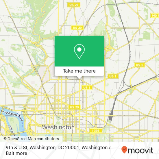 9th & U St, Washington, DC 20001 map