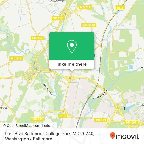 Mapa de Ikea Blvd Baltimore, College Park, MD 20740