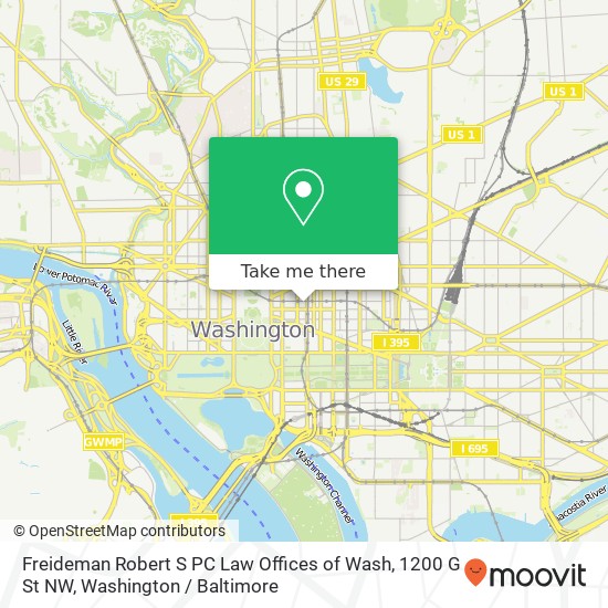 Mapa de Freideman Robert S PC Law Offices of Wash, 1200 G St NW