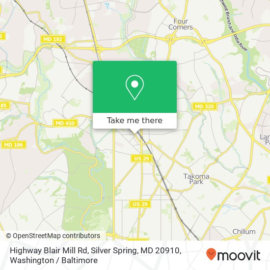 Highway  Blair Mill Rd, Silver Spring, MD 20910 map