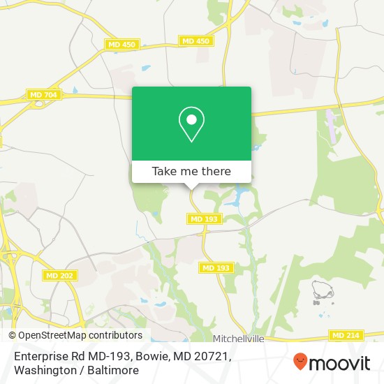 Mapa de Enterprise Rd MD-193, Bowie, MD 20721