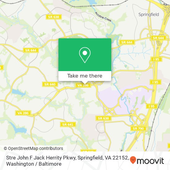Mapa de Stre John F Jack Herrity Pkwy, Springfield, VA 22152