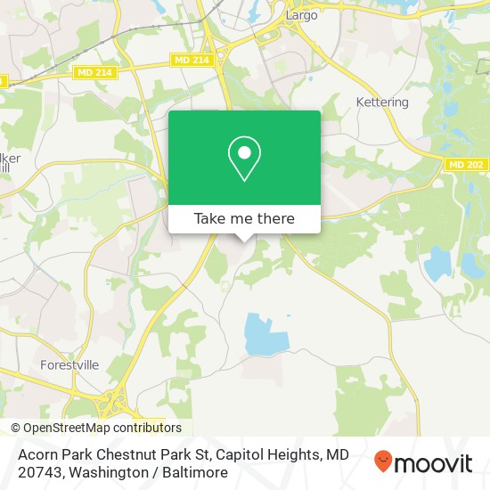 Mapa de Acorn Park Chestnut Park St, Capitol Heights, MD 20743