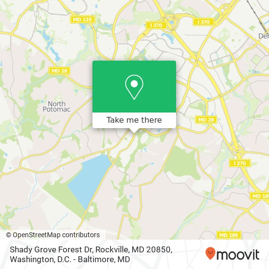 Shady Grove Forest Dr, Rockville, MD 20850 map